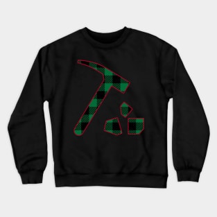 Plaid Christmas Rock Hammer Crewneck Sweatshirt